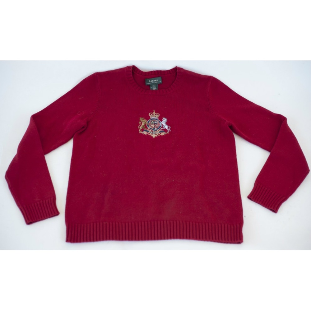 Lauren Ralph Lauren Logo Sweater Red S Cotton